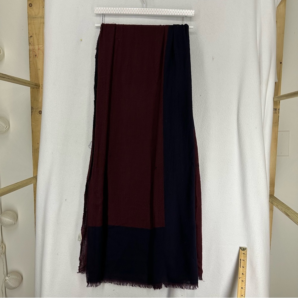 Cashmere Scarf Wide Maroon Navy Blue Men’s
